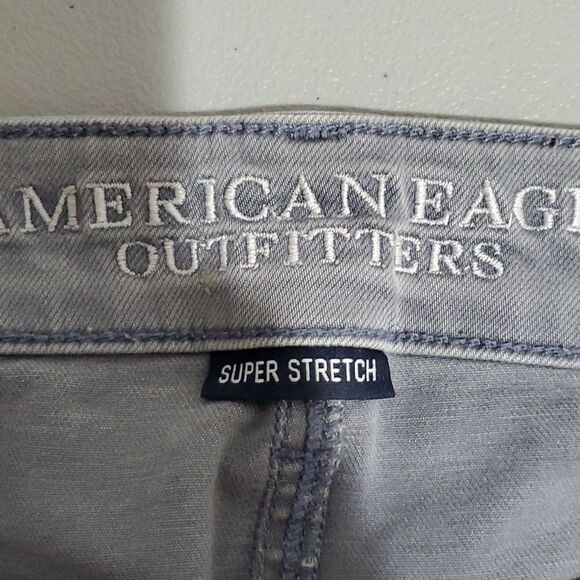 AMERICAN Eagle Grey 35x28 Super Stretch Jeggings - Picture 6 of 7